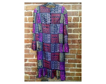 Vintage 70's LANVIN Geometric Designer Dress
