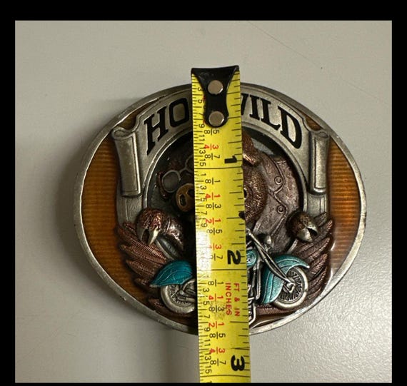 Vintage 1994 Bergamot Womens Belt Buckle Hog Wild Cycle Pig Biker USA Made Biker BERGAMOT Belt Buckle Hog Wild Motorcycle Pig Biker Multi  main image 3