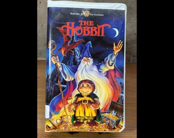 The Hobbit VHS Animated Movie Warner Bros ClamShell Tape Vintage J.R.R. Tolkien