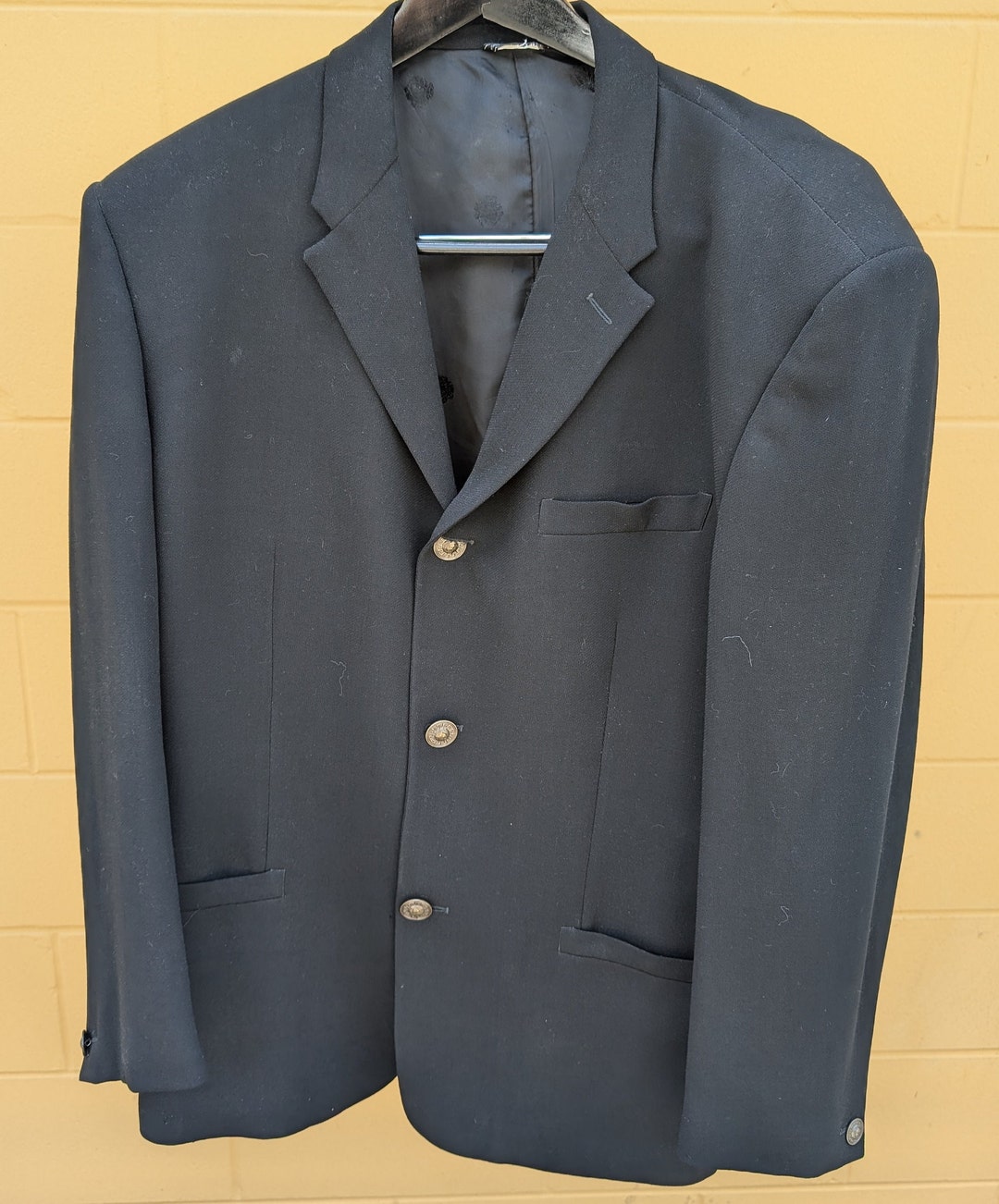 Versace Men's Wool Black Suit Jacket Blazer Size 54 - Etsy