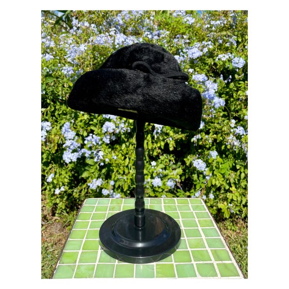 Vintage Marshall Field & Company Black Hat 1800s Marshall Field & Co Antique Beaver Top Hat Size 7 3/8  main image 4
