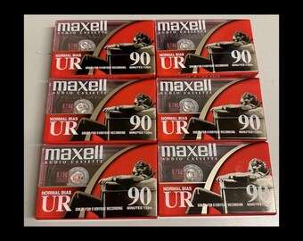 Maxell UR 90 Minutes Blank Cassettes Lot of 6 Brand New & Factory Sealed