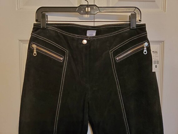 Vintage 90s 00s Wilson's Leather black suede pant… - image 3