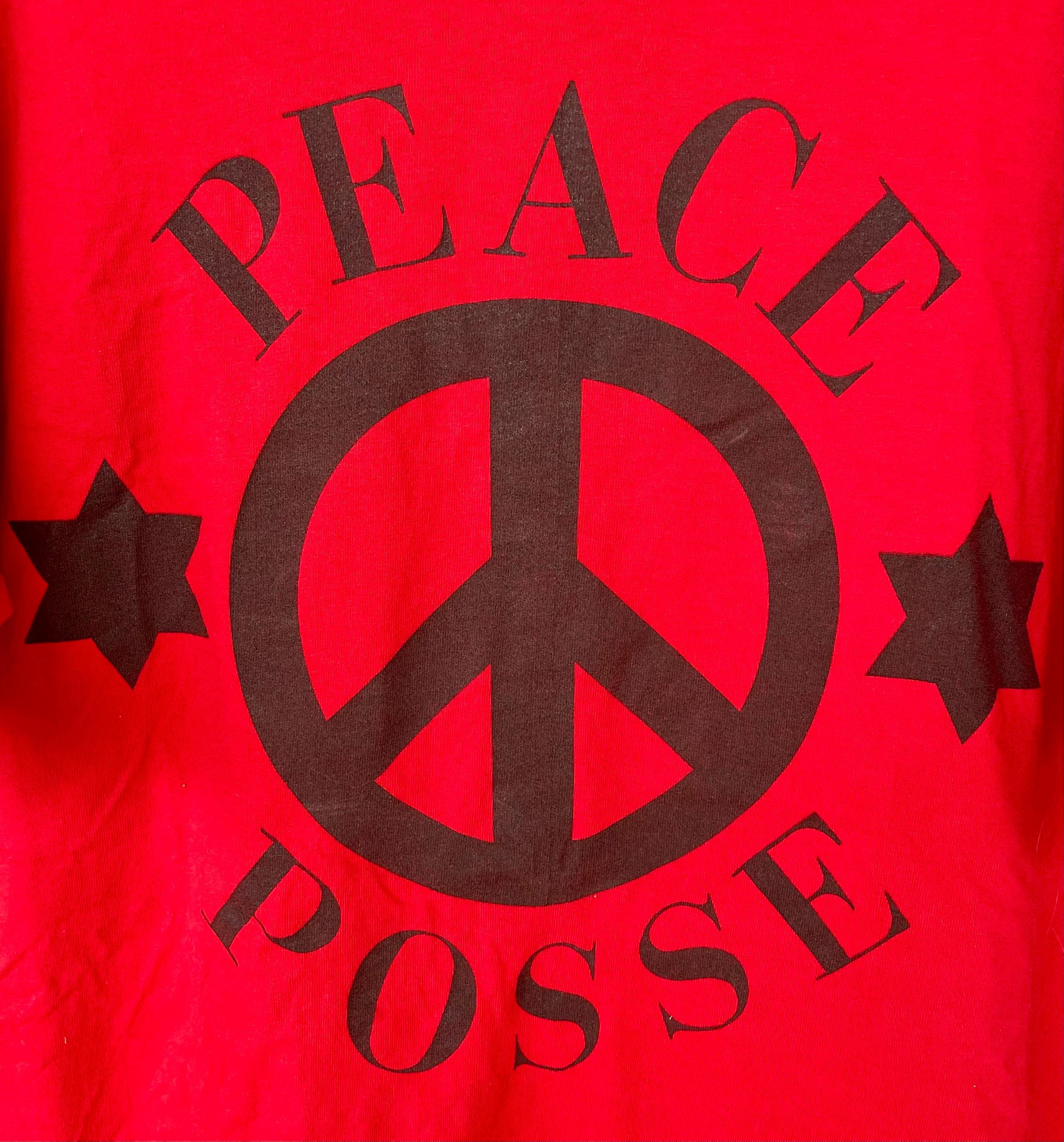 90s Vintage BOY London T-shirt, Peace Posse Graphic Tee Shirt 