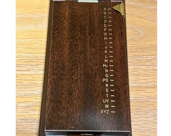Vintage Bates List Finder Secretary Model A Metal Brown Address Book 1960's