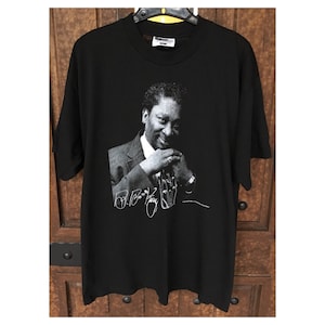 Vintage 90s BB King Shirt 1997 Blues Legend R&B Music Tee Lucille Gibson Guitar Black T-Shirt King of the Blues Vtg Large Unisex Musician
