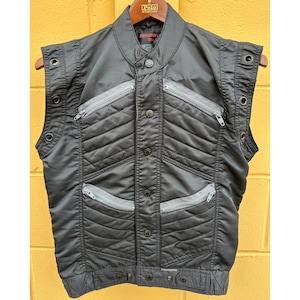 1980s BUGLE BOY Countdown Black Zipper Vest Punk Women’s Size XS