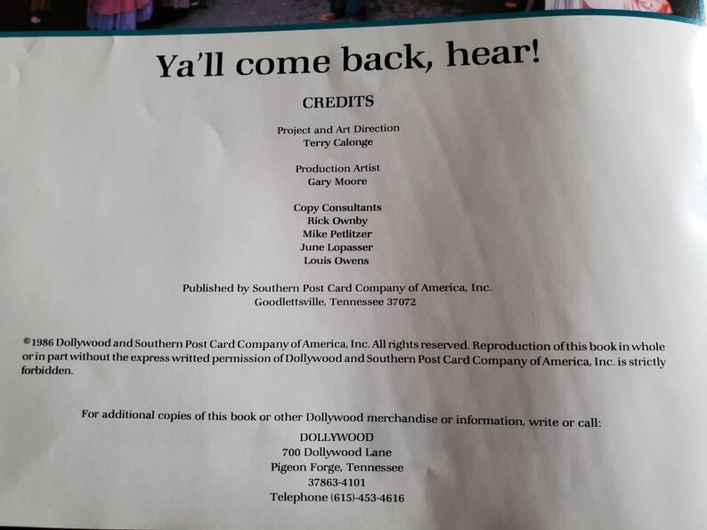 Vintage 1986 Dolly Parton Dollywood Picture Book Etsy