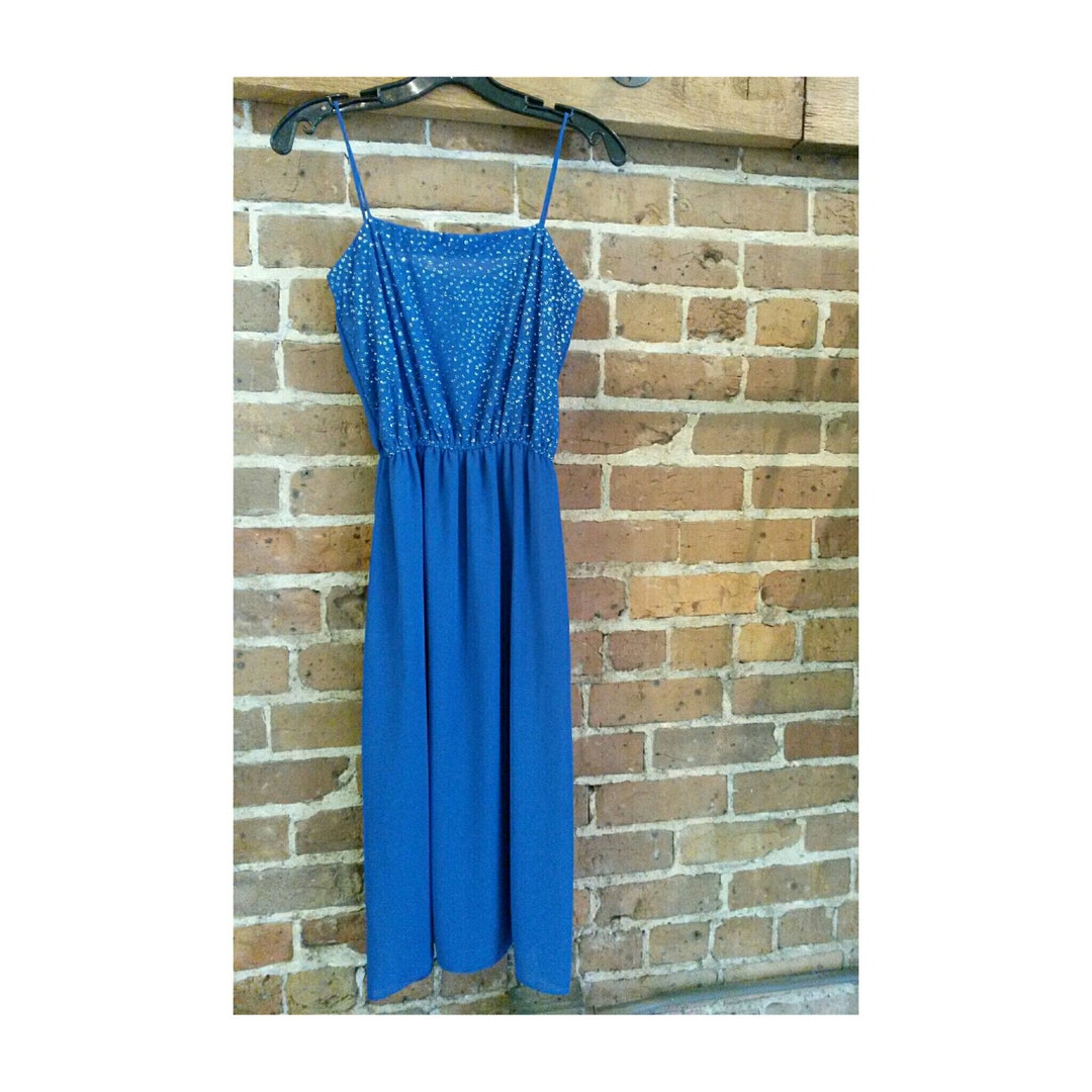 Vintage Billy Jack Disco Glitter Chiffon Dress Sheer Royal - Etsy