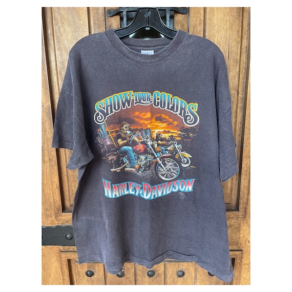 Vintage 80s Harley Davidson T-shirt Show Your Colors 1980s