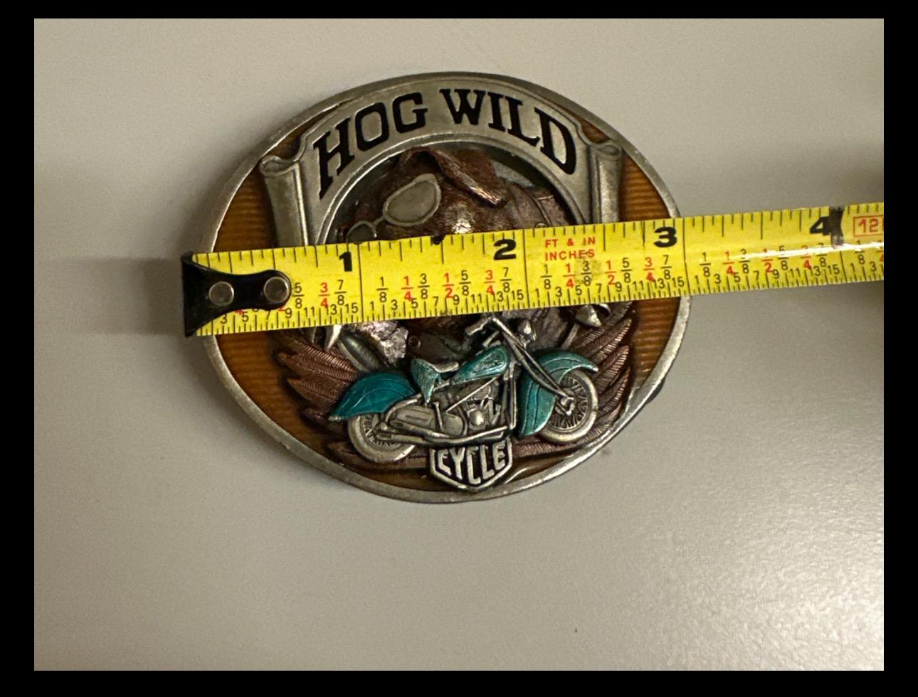 Vintage 1994 Bergamot “hog Wild” Motorcycle Belt Buckle E77 