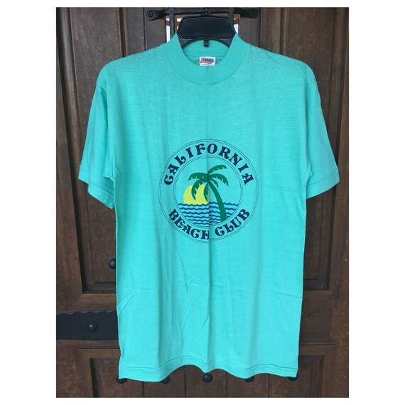Vintage California Beach Club 80s Tee Surfing T-Shirt Palm | Etsy