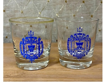 Set of 2 Vintage US Naval Academy Seal Drinking Glasses – Navy Militaria