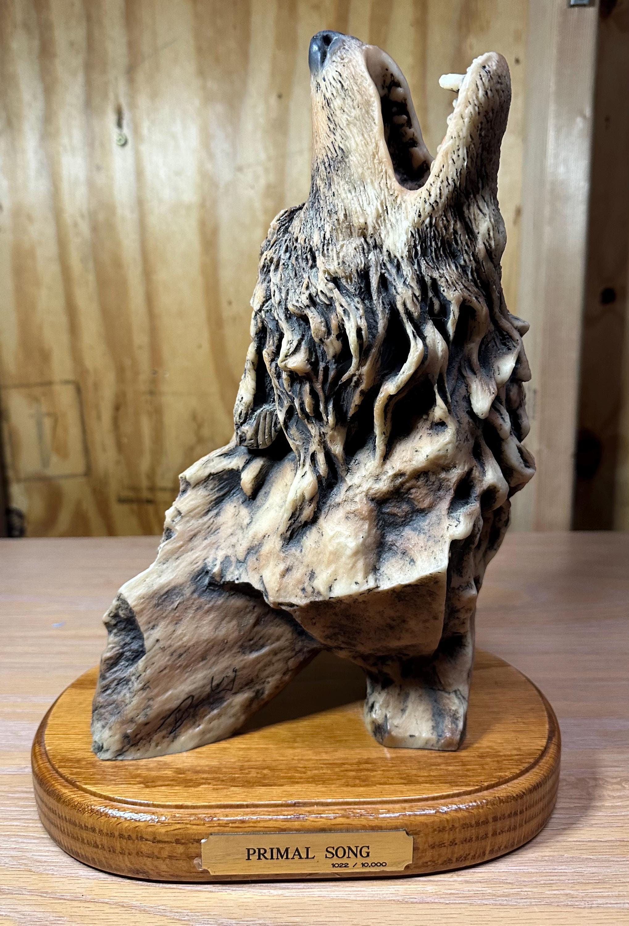 Mill Creek Studios “primal Song” Wolf Sculpture – Signed by