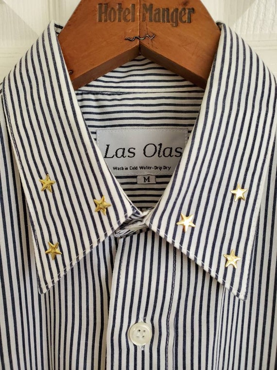 Vintage 80's Los Olas brand embellished button up… - image 4