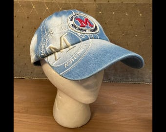Vintage 1990s Robert Reese Denim Wash Embroidered Baseball Cap Hat Adjustable