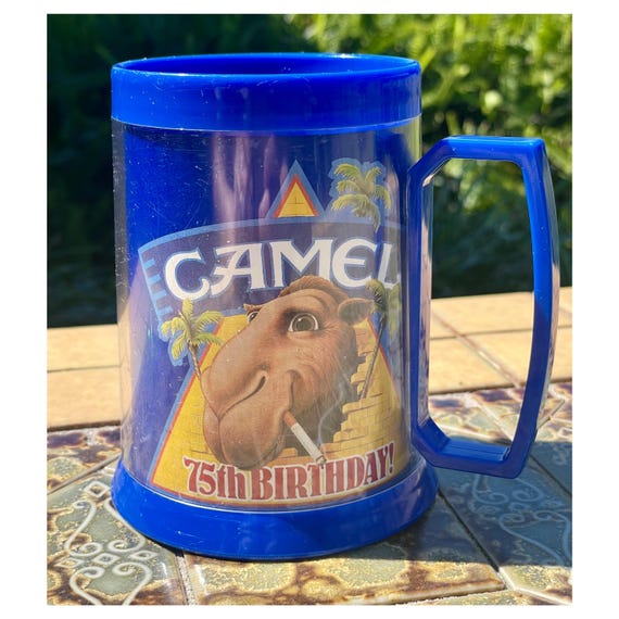 camel cigarettes 75th anniversary Vintage 80s Joe Camel Cigarettes 75th Anniversary Mug Thermo-Serv 1988 Cup  Mug Collectible