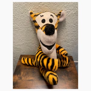 Vintage 60s 70s Walt Disney Toy, Tigger Stuffed Animal, Large 12” Plush Tiger, Retro Toys, Winnie the Pooh Collectible, Nostalgic Gift, Rare