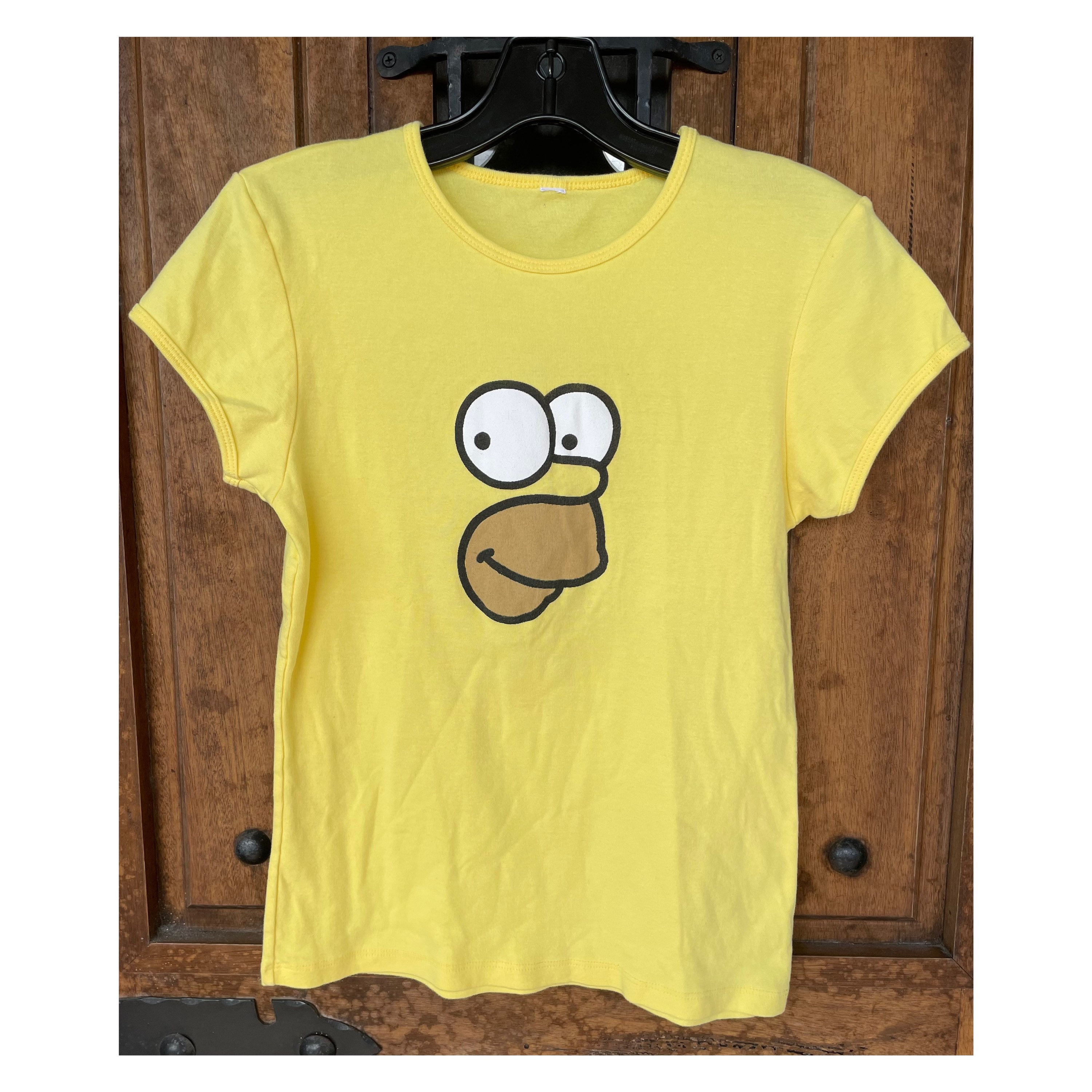90’s~00’s The Simpsons r Tシャツ Vintage Y2K Homer Simpson Yellow Baby Tee Shirt 1990s the Simpsons