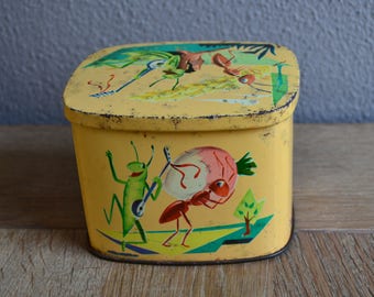 Vintage the Ant and the Grasshopper Cote d'Or chocolate tin