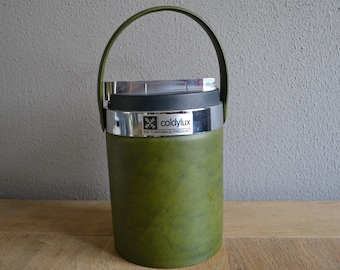 Lovely vintage mid century Coldylux green ice bucket