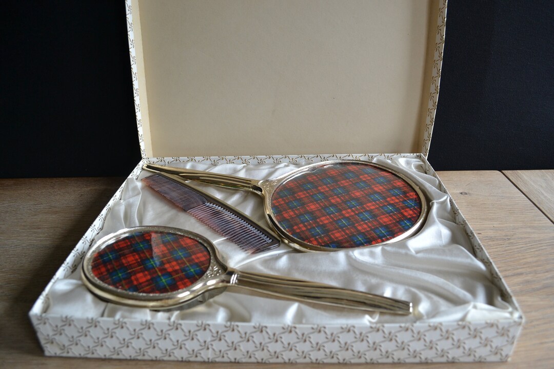 Halex Pattern Vintage Halex Vanity Set With Hand Mirror, Comb and Hairbrush - Boudoir ...
