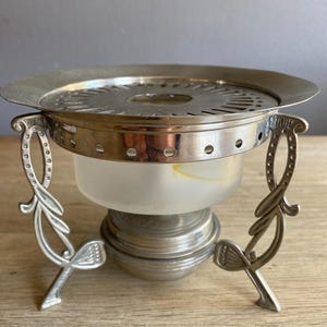 Antik metall art deco tevärmare i metall / tekannavärmare /