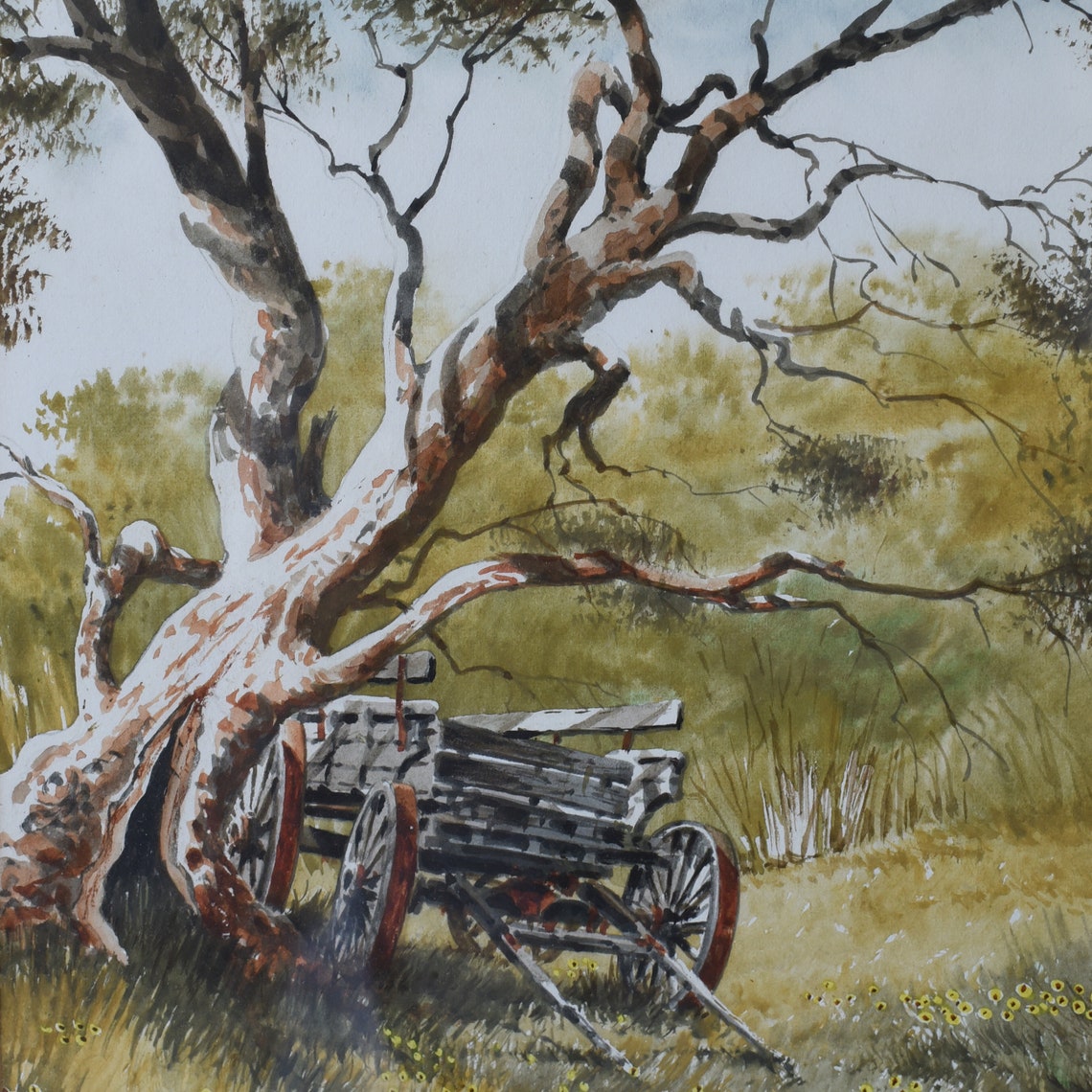 Beautiful Wagon Scene Watercolour Painting Original by J. Etsy
