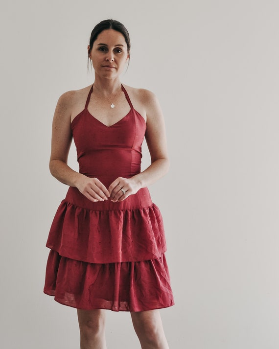 Vintage 80/'s Pink Halter Dress Gabi Harkham