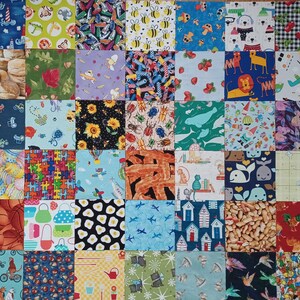 42 I SPY Kids 4 1/2" All Diff Fabric Quilt Squares Novelty Charm precuts CHILDRENS 4.5