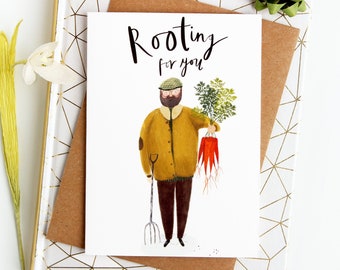 Rooting for you Good Luck Card - Best of Luck Card for New Job - Rooting for you Exam Good Luck Card, motivational You can do it card