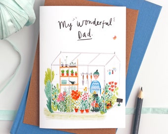 Happy Father's day card for wonderful dads - Card for dad, Best Dad card, Father's day card, Gardener dads, dad card, Green fingered dads