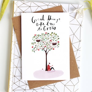 Illustrierte Ermutigung Motivationskarte - Sie können es Karte, Katy Pillinger Designs