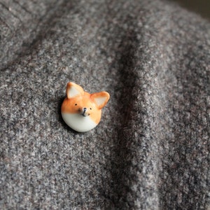 Handmade ceramic Fox Pin by Katy Pillinger Designs, UK. image 6