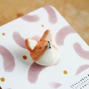 Handmade ceramic Fox Pin by Katy Pillinger Designs, UK. image 2