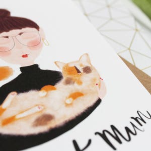 Best Cat Mum Card crazy cat lady card card for cat mums Gifts for cat people Cat Card ginger tabby cat Katy Pillinger Designs image 6
