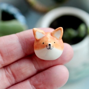 Handmade ceramic Fox Pin by Katy Pillinger Designs, UK. image 1