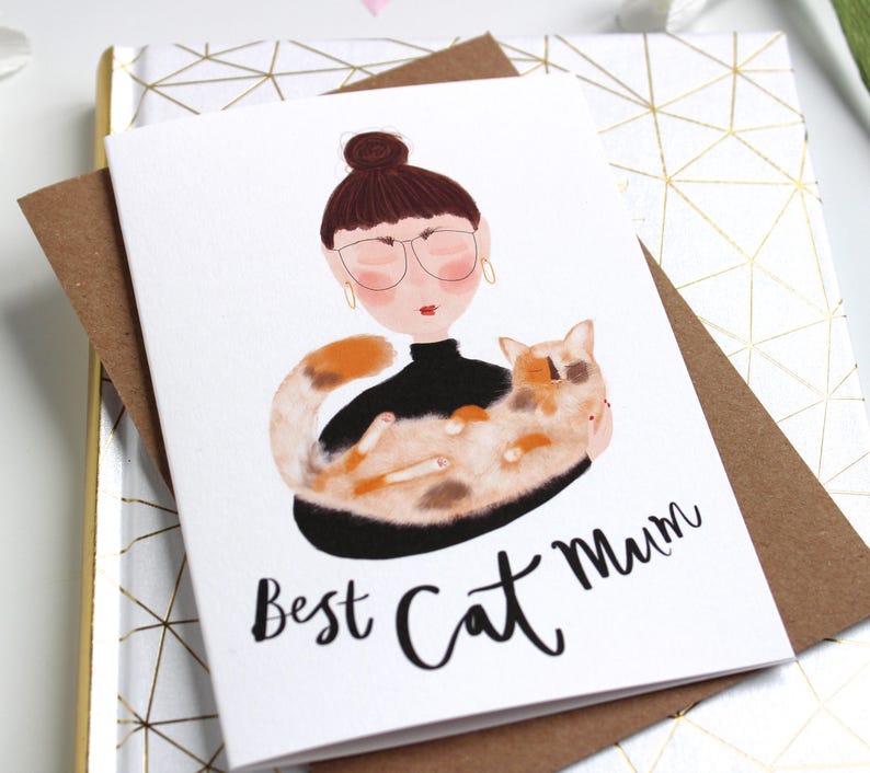 Best Cat Mum Card crazy cat lady card card for cat mums Gifts for cat people Cat Card ginger tabby cat Katy Pillinger Designs image 5