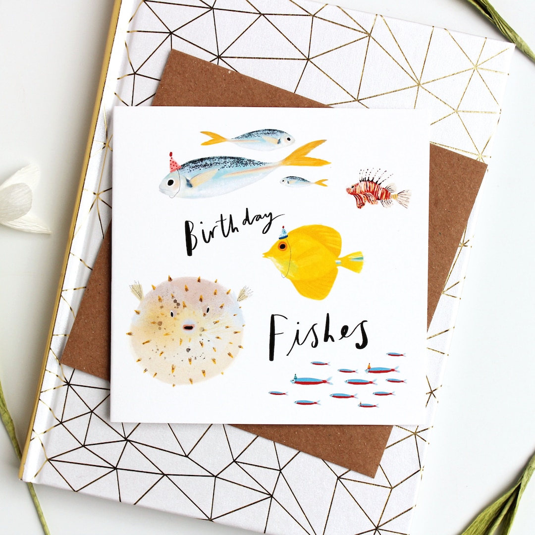 Birthday Fishes Funny Birthday Card Pun Birthday Card - Etsy