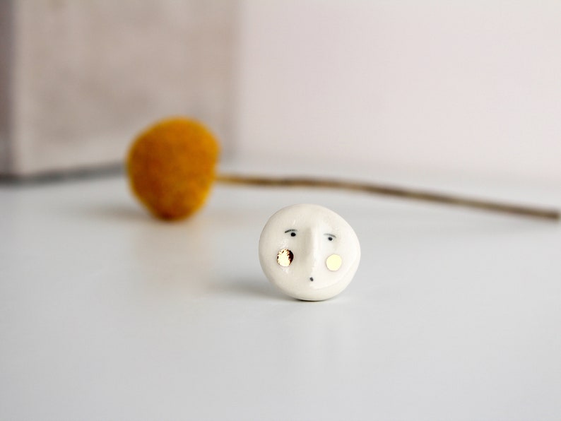 Little Face Ceramic Pin Jewellery Gifts for Her Ceramic Etsy