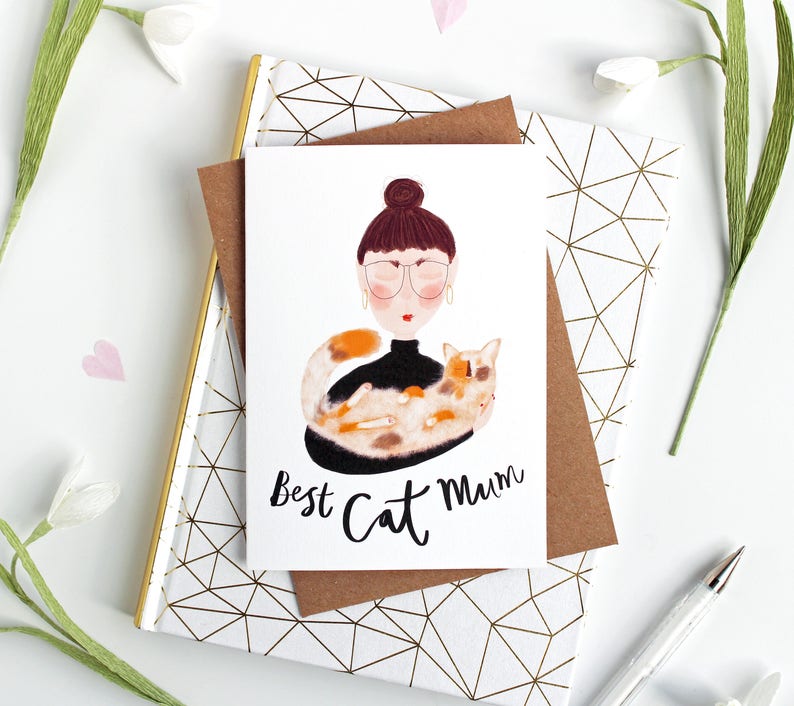 Best Cat Mum Card crazy cat lady card card for cat mums Gifts for cat people Cat Card ginger tabby cat Katy Pillinger Designs image 2