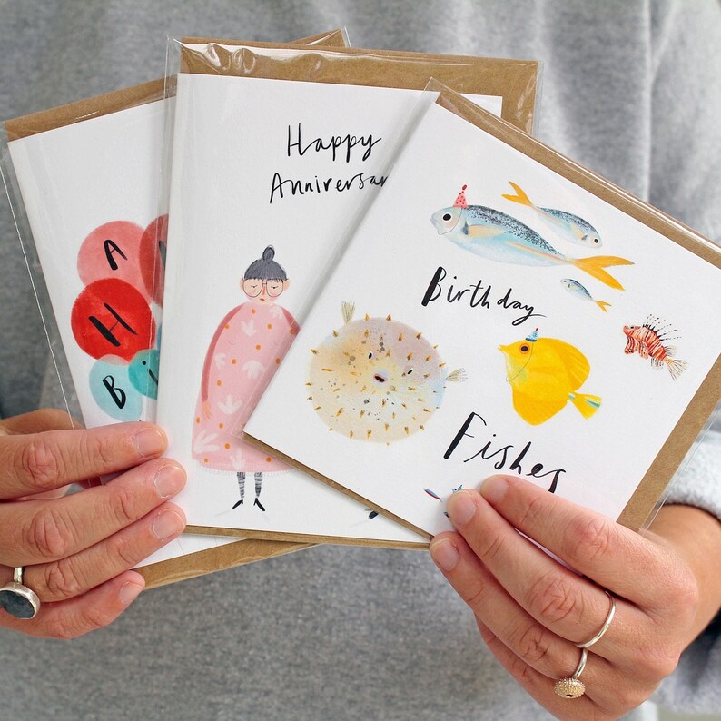 Choose Any 5 Quirky Illustrated Greetings Cards Funny and Etsy UK