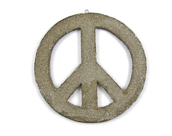 Peace Sign Ornament Glitter Peace Ornament Handmade Peace Symbol