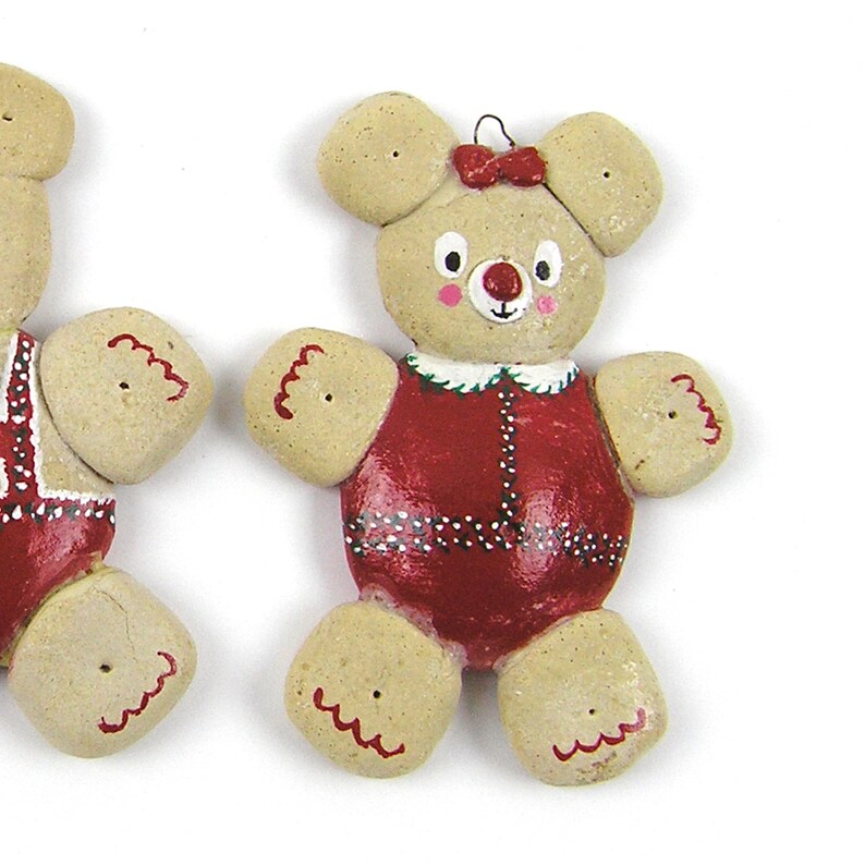 Teddy Bear Ornaments Set of 2 Teddy Bear Christmas Ornaments Etsy