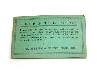 Vintage 1940s Needles S & H Green Stamps Advertising Needle Case with Needles