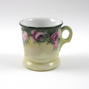 Vintage Shaving Mug with Hand Painted Roses Antique Shaving