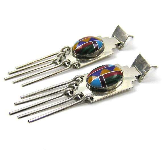 Southwestern Silver Pendant and Earrings Vidal Ch… - image 6