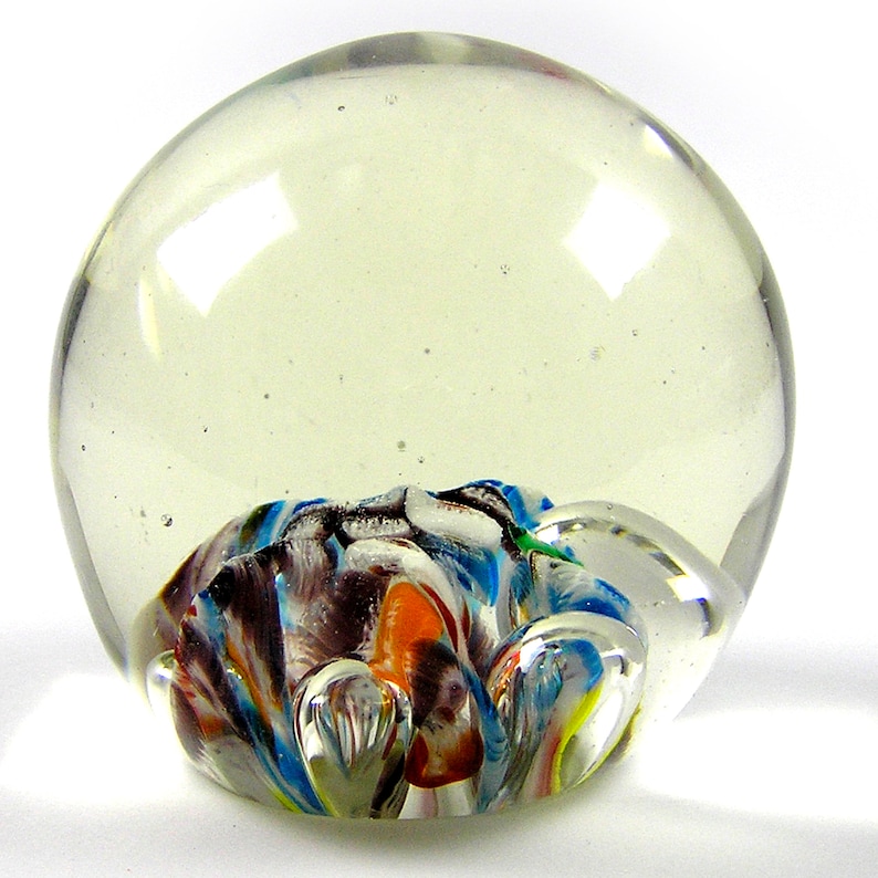Paperweight Millefiori Glass Paperweight Round Paperweight Etsy