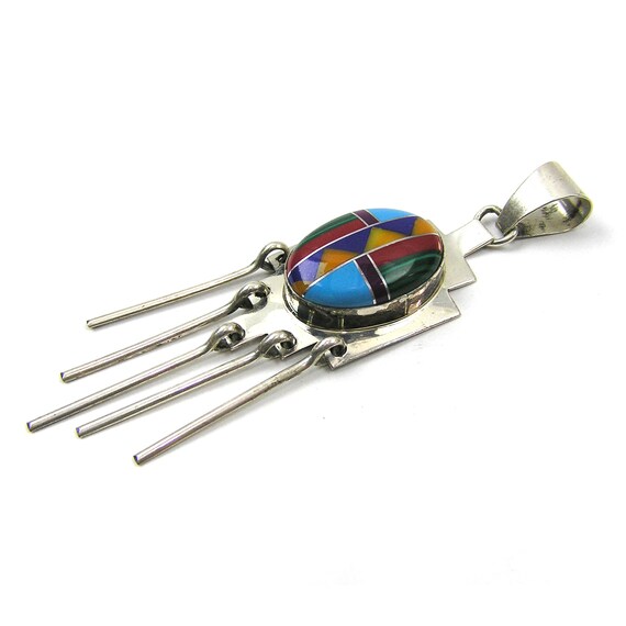 Southwestern Silver Pendant and Earrings Vidal Ch… - image 3