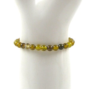 Agate Stretch Bracelet Dragon Vein Agate Bracelet Fits 6 1/2 inch Wrists